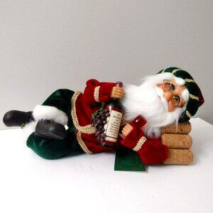 Karen Didion Wine Time Santa Elf Gnome Crakewood Collection 12" Figurine w Tag